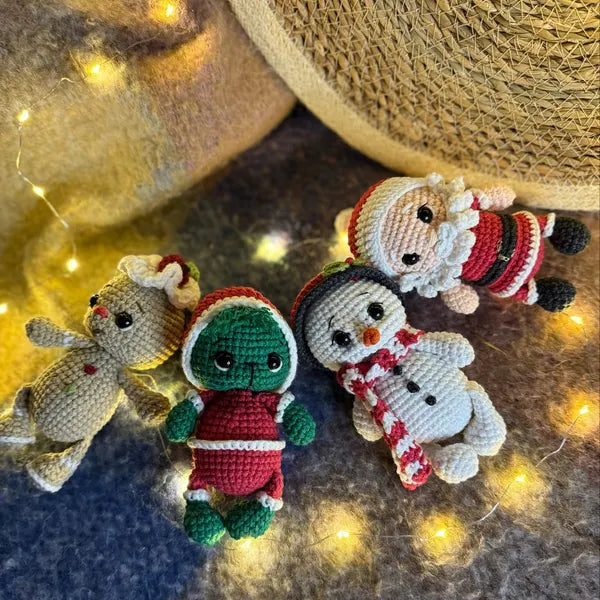 Christmas Crochet Pattern Set | 5 Adorable Ornaments in One PDF | Easy Holiday Crochet Tutorial (Instant Download)