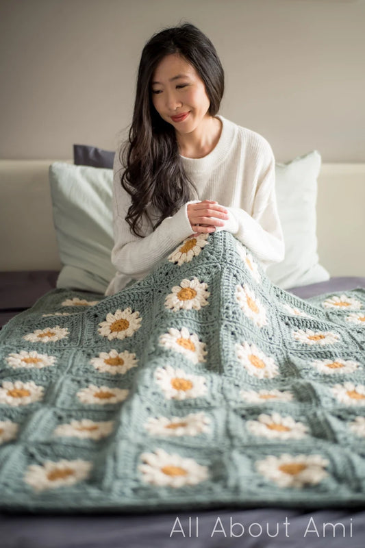 🌻Sunflower Crocheted Blanket Pattern | Cozy & Boho Design