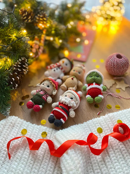 Christmas Crochet Pattern Set | 5 Adorable Ornaments in One PDF | Easy Holiday Crochet Tutorial (Instant Download)